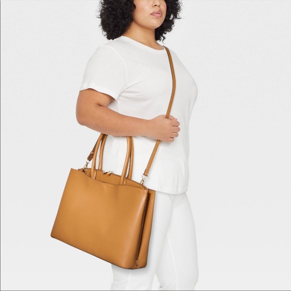 Modern Dome Tote Handbag - A New Day Camel